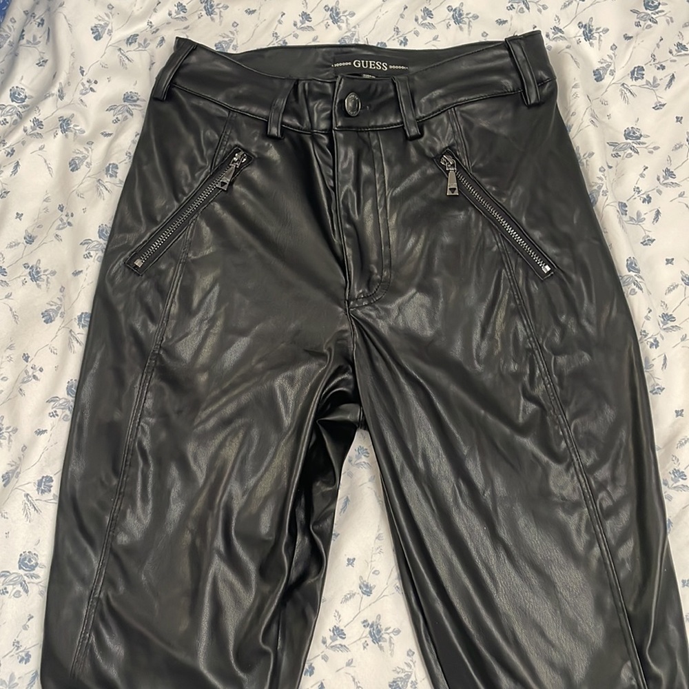 NEW Guess black leather pants - Picture 1 of 5